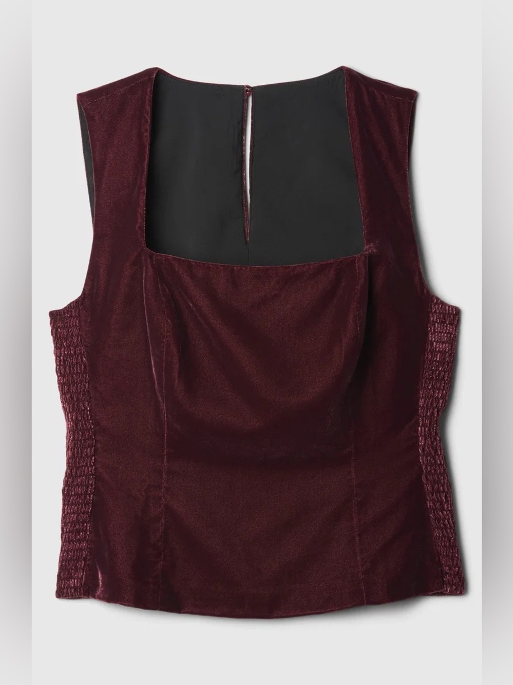 GAP Velvet Square Neck Tank Top Burgundy Size S NWT Chic Whimsi Goth 90s Grunge